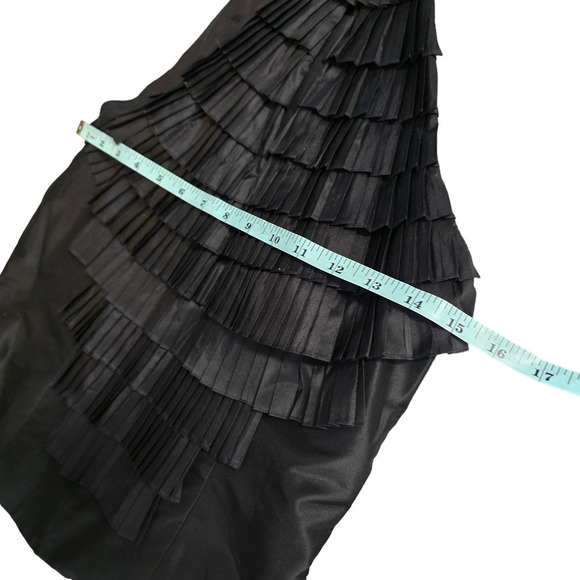 Rafael Cennamo Pleated Taffeta Sleeveless Halter Top Blouse Blac Size 6 small - Picture 6 of 7
